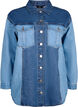 Colorblock denim jakke , Light Blue Denim, Packshot image number 0