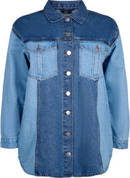 Colorblock denim jakke , Light Blue Denim
