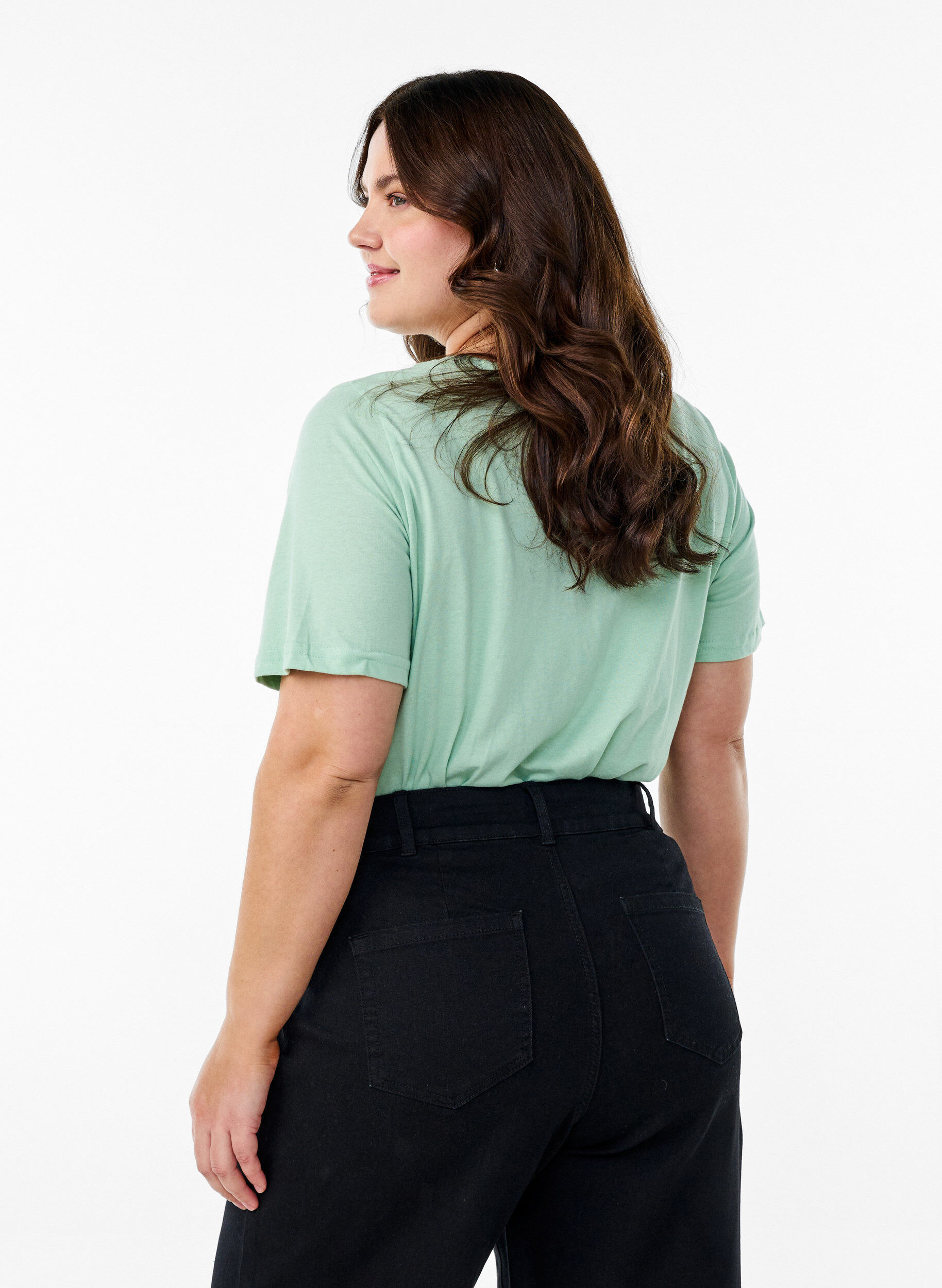 Zizzi FLASH - T-shirt med motiv, Gr&oslash;n, Model image number 2