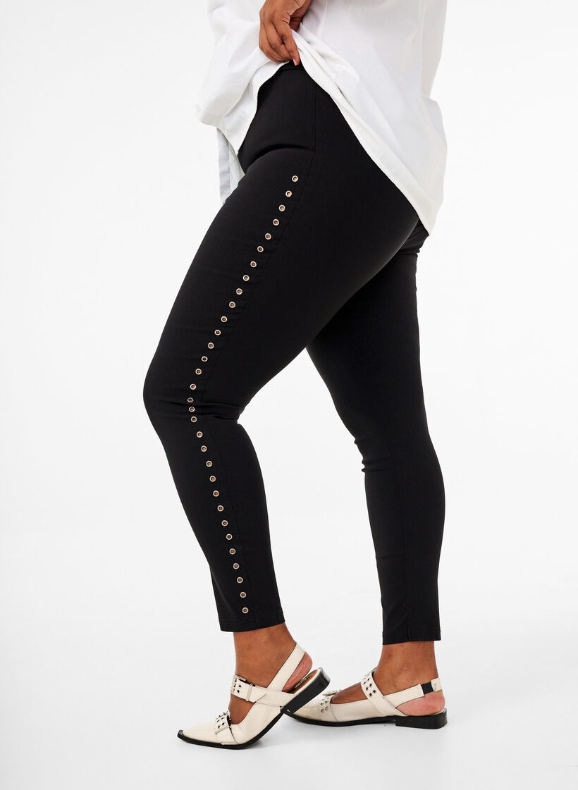 Leggings med eyelets, Black, Model image number 2