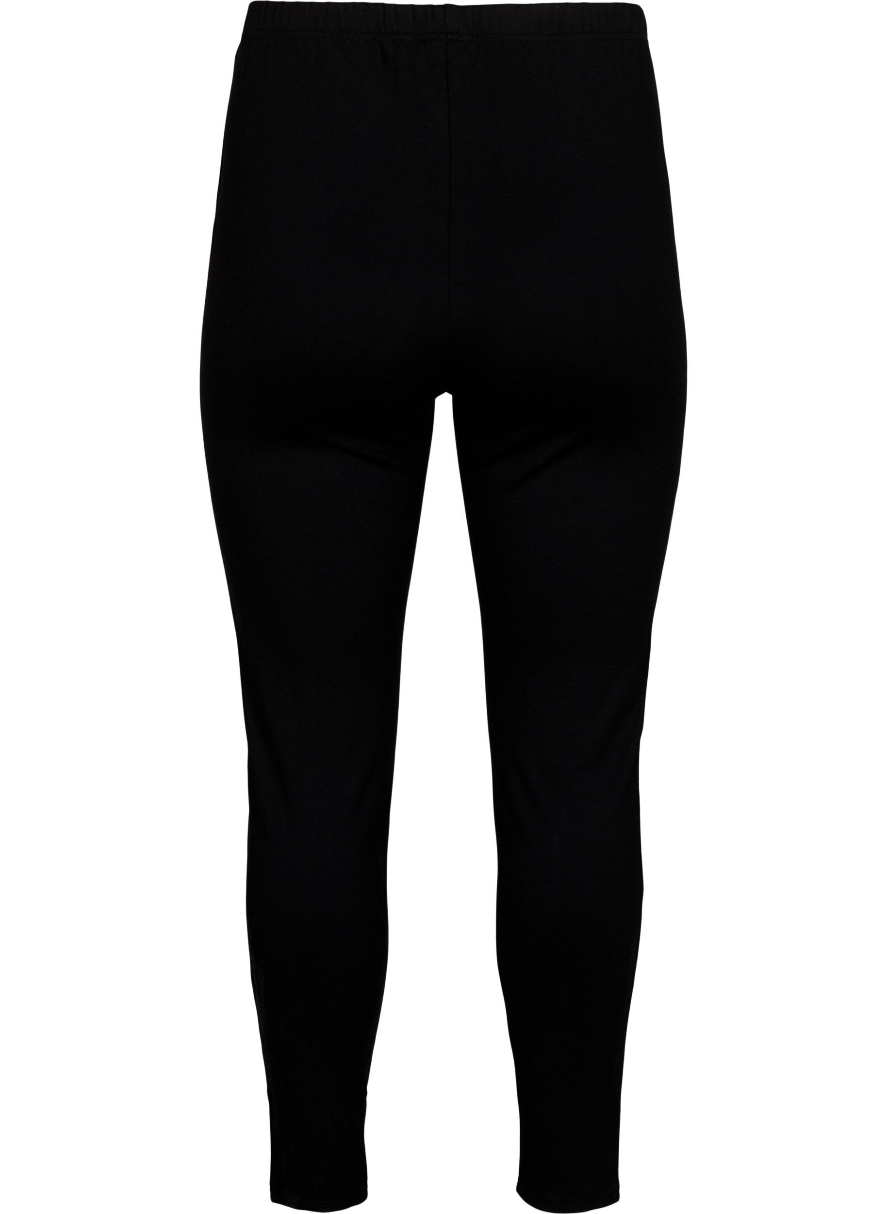 Zizzi Viskose leggings med knapdetalje, Sort, Packshot image number 1