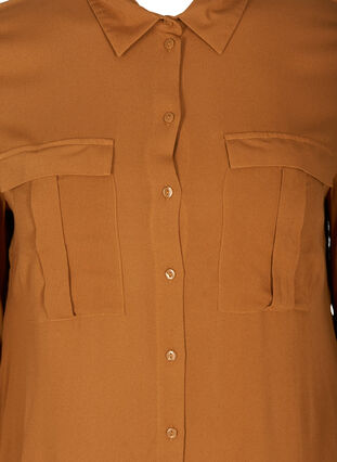 Viskose skjorte med brystlommer, Argan Oil, Packshot image number 2