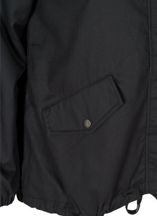Kort jakke med hætte og lommer, Black, Packshot image number 3