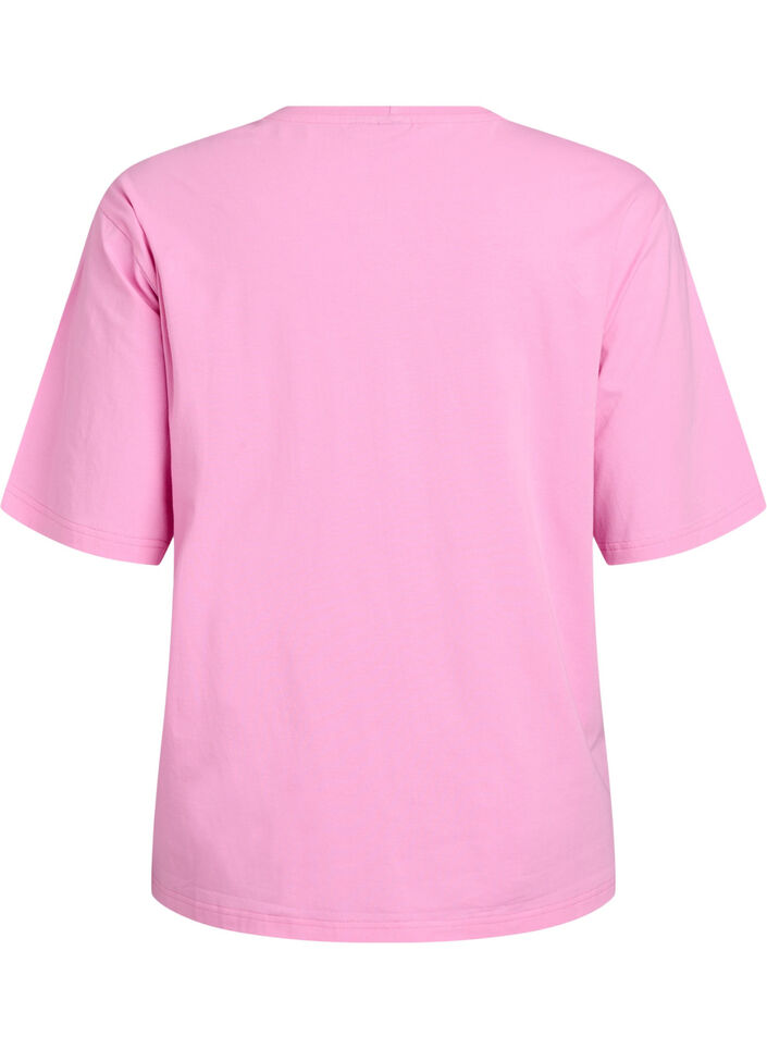 Sporty t-shirt i &oslash;kologisk bomuld, Lyser&oslash;d, Packshot image number 1