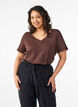 T-shirt med V-hals, Brun, Model image number 0