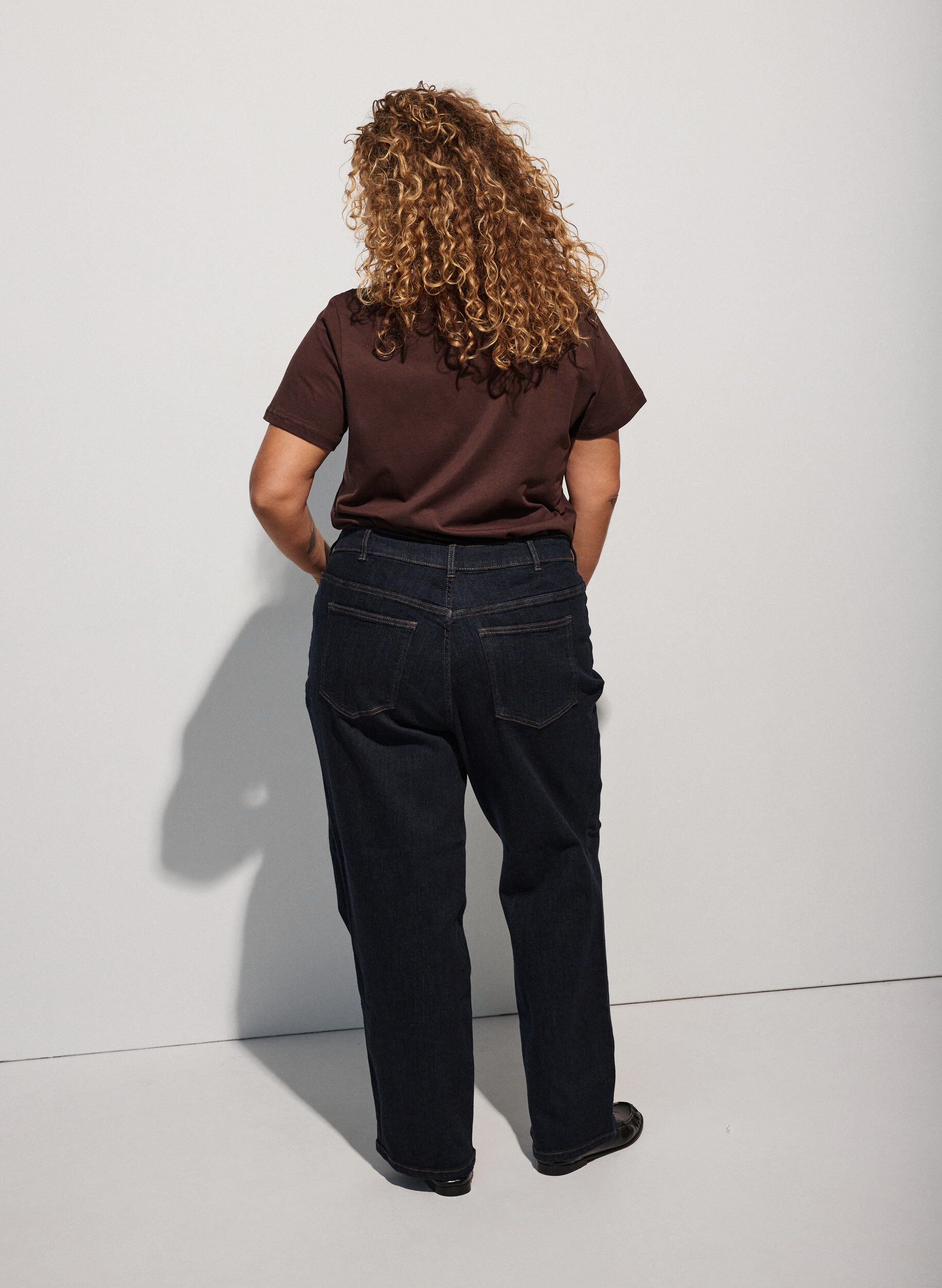 ZizziT-shirt i bomuld med frontmotiv, Brun, Model image number 2