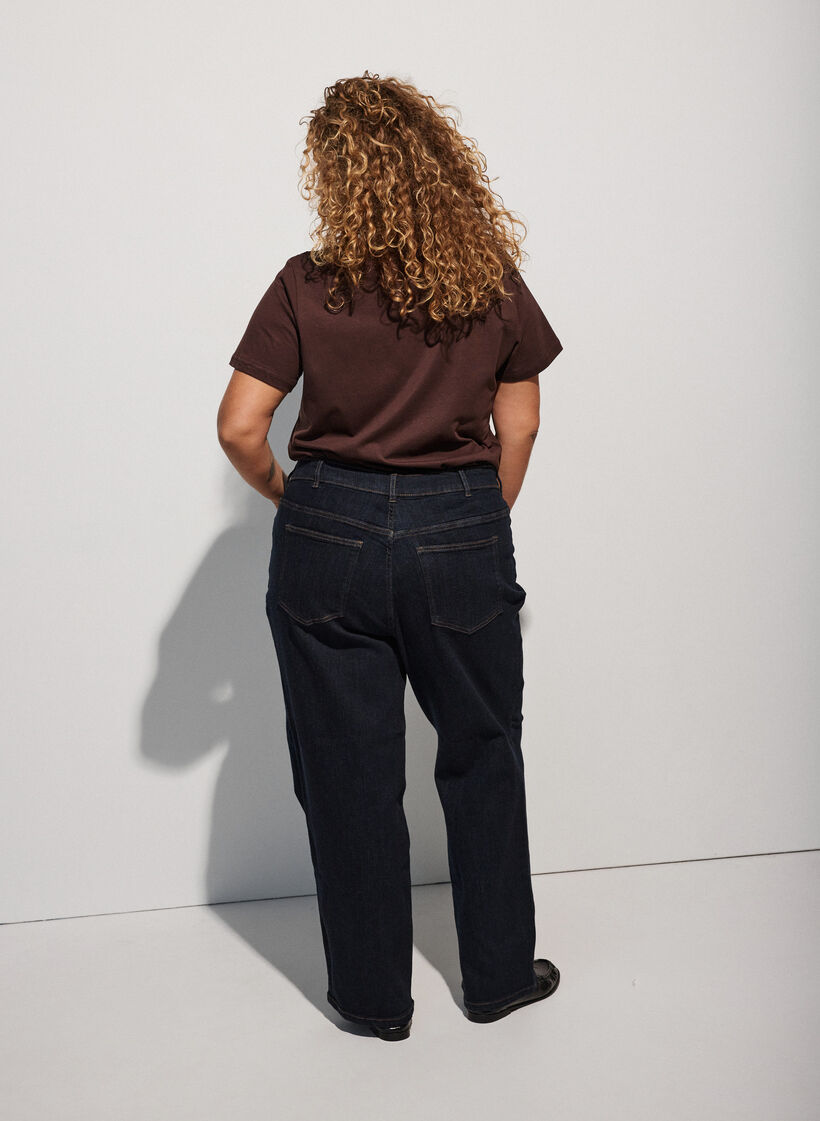 T-shirt i bomuld med frontmotiv, Brun, Model image number 2