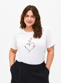 FLASH - T-shirt med motiv, Bright White Heart, Model