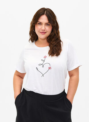 FLASH - T-shirt med motiv, Bright White Heart, Model image number 0