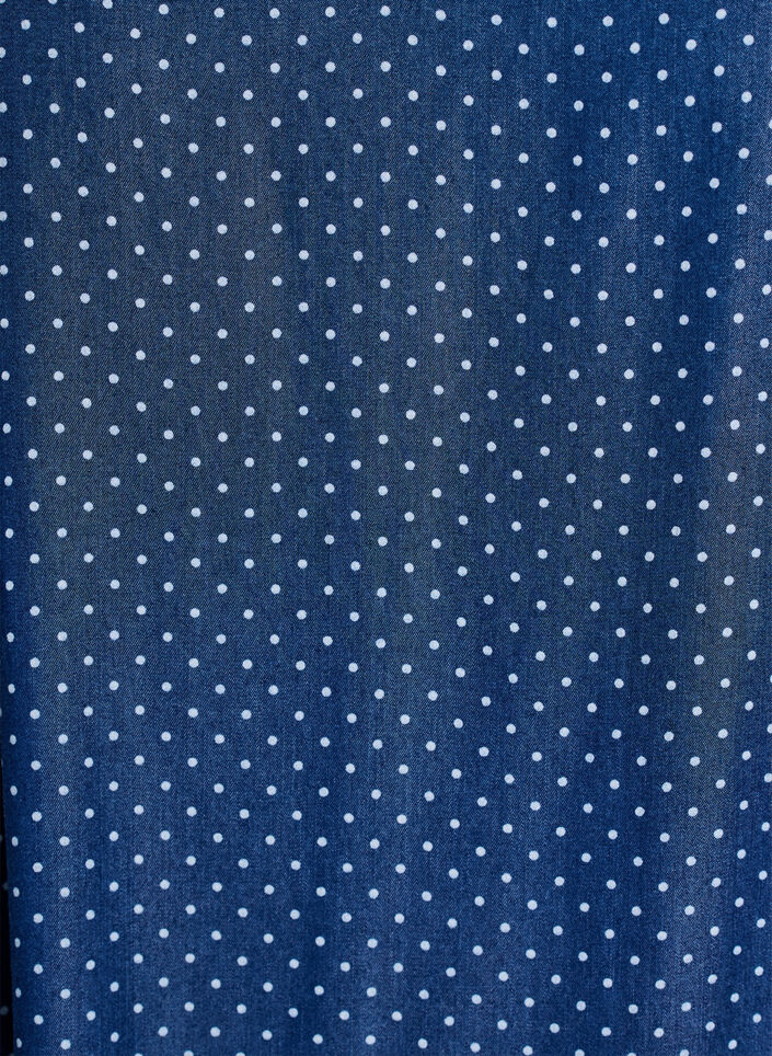 Kn&aelig;lang stropkjole i TENCEL&trade; Lyocell med denimlook, Bl&aring;, Packshot image number 2