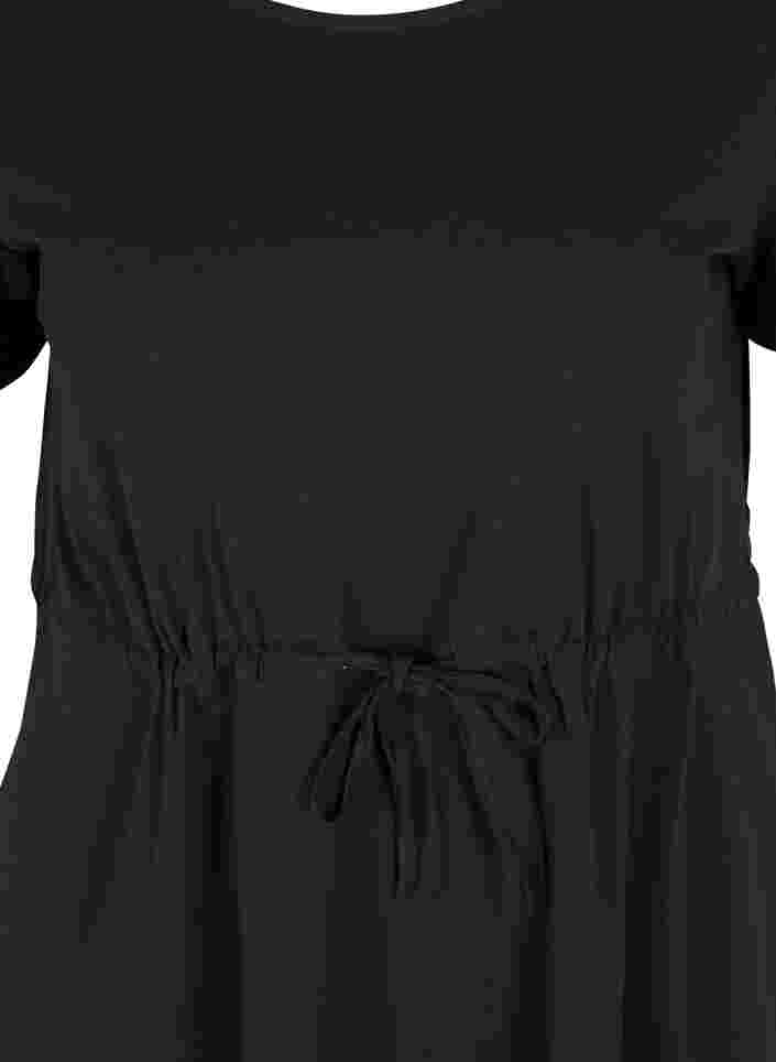 Kortærmet bomulds tunika, Black, Packshot image number 2