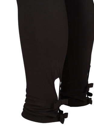 3/4 leggings i viskose med sløjfe, Black, Packshot image number 3
