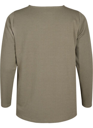 A-formet bluse med tekstur, Greige, Packshot image number 1