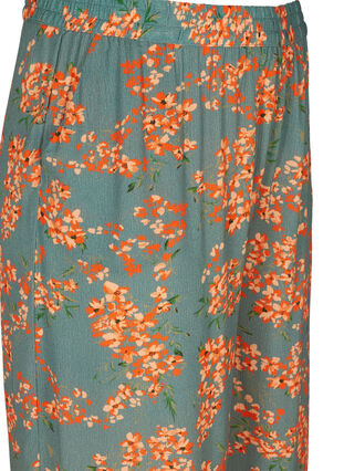 Printede culotte bukser i viskose, Balsam Green Flower, Packshot image number 2