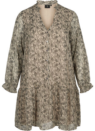 Langærmet kjole med paisleyprint , AOP: PAISLEY, Packshot image number 0