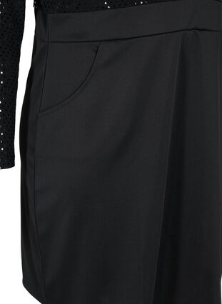 Tætsiddende kjole med glitterstruktur, Black, Packshot image number 3