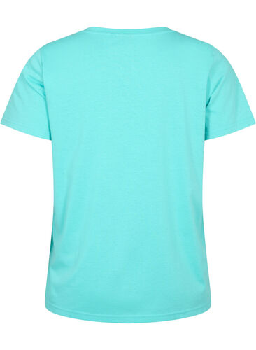 Kortærmet t-shirt med v-udskæring, Turquoise, Packshot image number 1