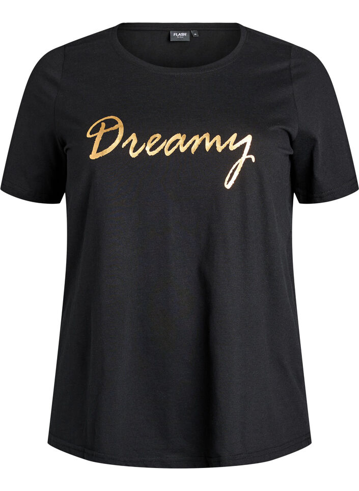 T-shirt med motiv, Sort, Packshot image number 0