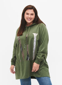 Oversize sweatshirt i økologisk bomuld, Thyme MIND, Model
