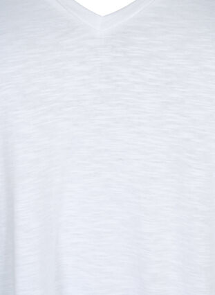 Kortærmet basis t-shirt med v-hals, Bright White, Packshot image number 2