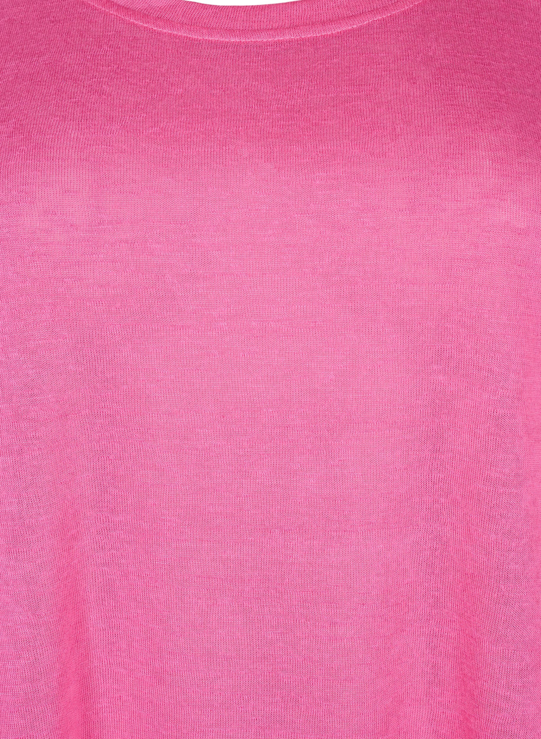 Zizzi Bluse med 3/4 &aelig;rmer, Shocking Pink, Packshot image number 2