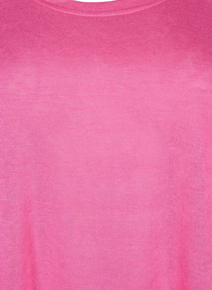 Bluse med 3/4 ærmer, Shocking Pink, Packshot image number 2