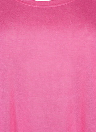 Bluse med 3/4 ærmer, Shocking Pink, Packshot image number 2