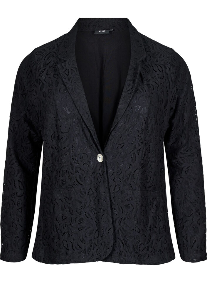 Blonde blazer med lommer, Black, Packshot image number 0
