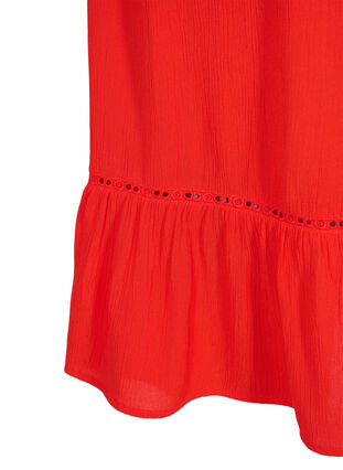 Viskose kjole med 3/4 ærmer , Fiery Red, Packshot image number 3