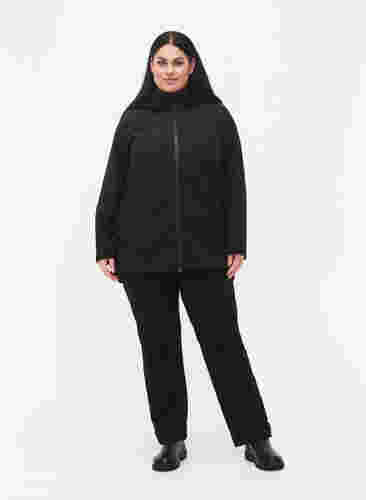 Softshell jakke med aftagelig hætte, Black, Model image number 2