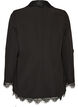 Blazer med blondekanter, Sort, Packshot image number 1