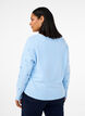 Strikket cardigan med bindedetaljer og broderi, Cashmere Blue Comb, Model image number 1