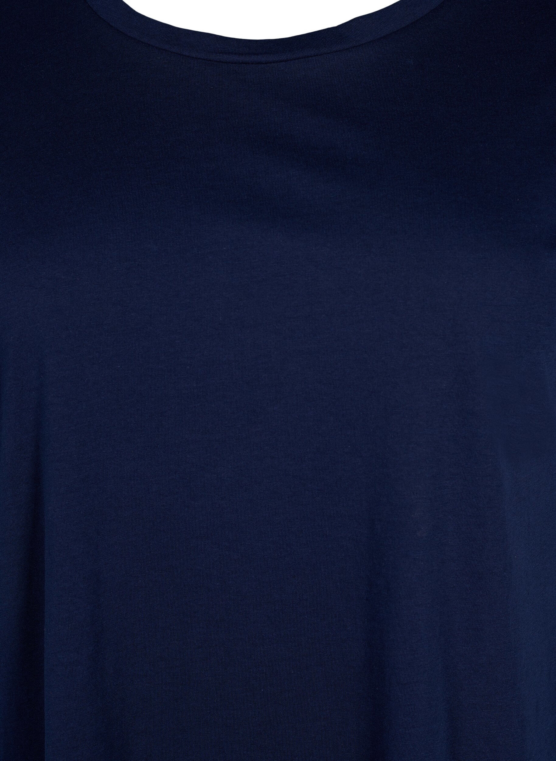 ZizziKort&aelig;rmet t-shirt i bomuldsblanding, Bl&aring;, Packshot image number 2