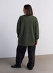 Lang ribstrikket bluse med V-hals, Gr&oslash;n, Model image number 2