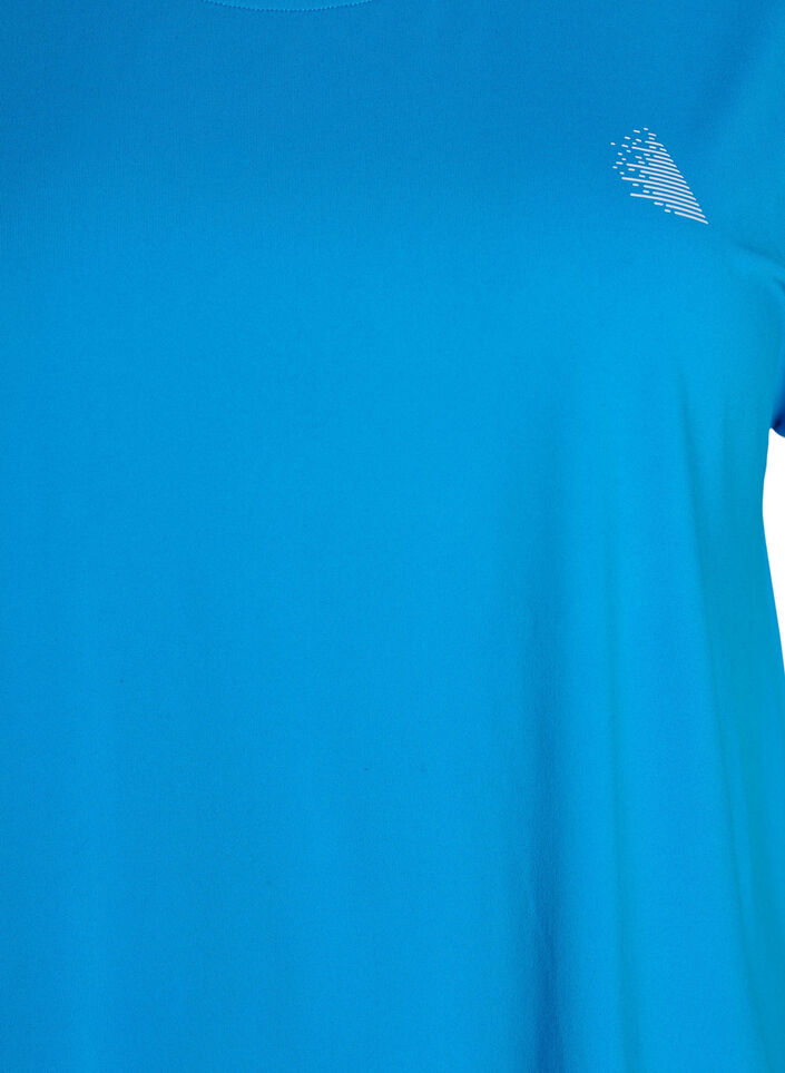 Ensfarvet tr&aelig;nings t-shirt, Bl&aring;, Packshot image number 2