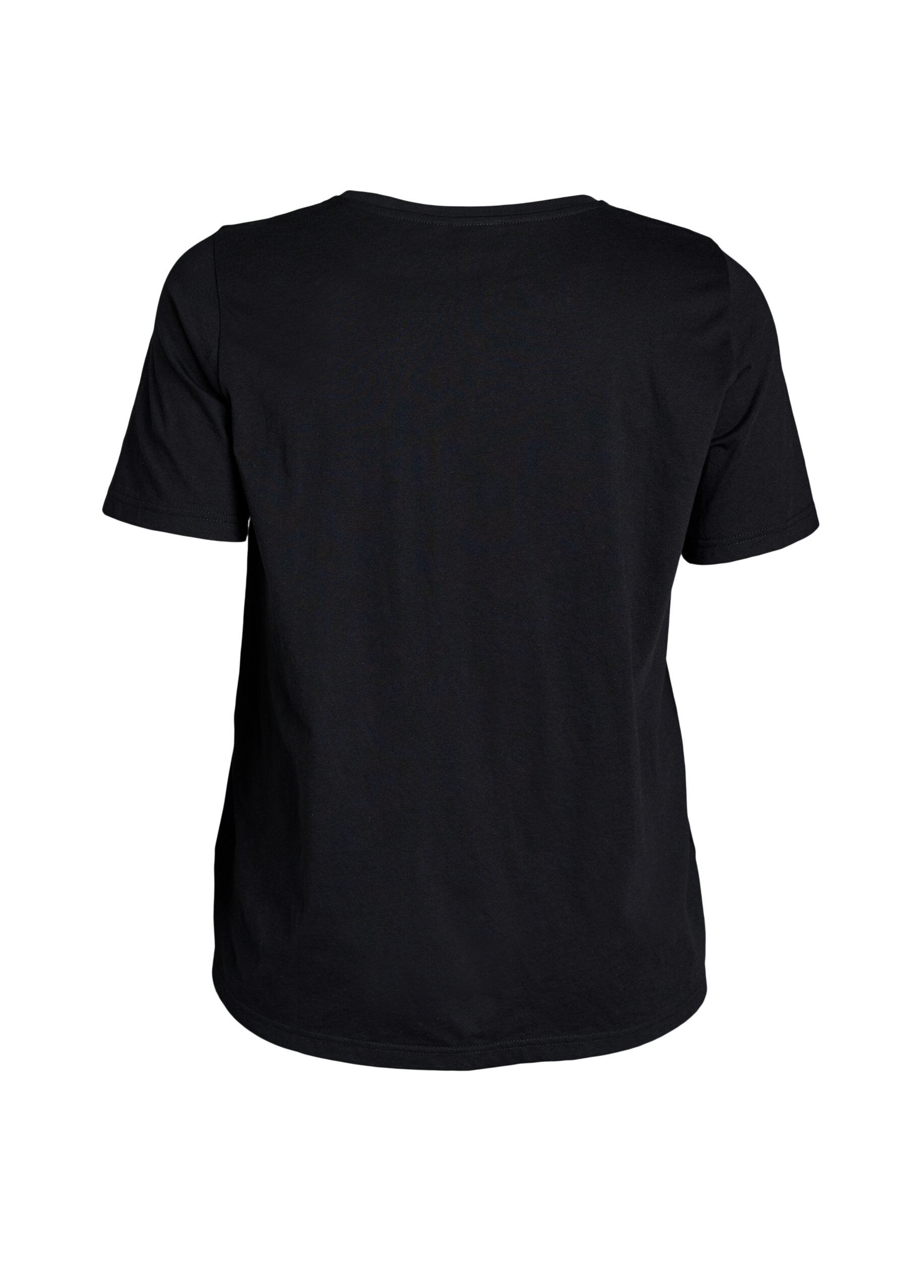 ZizziT-shirt med motiv, Sort, Packshot image number 1