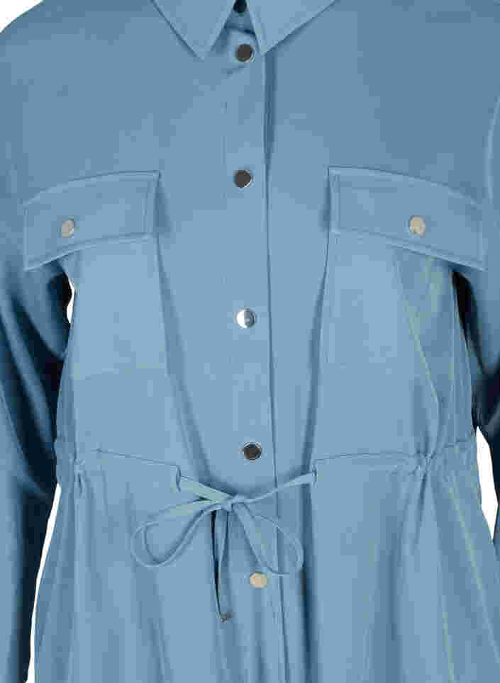 Skjortejakke med bindesnøre og lommer, Blue Shadow, Packshot image number 2