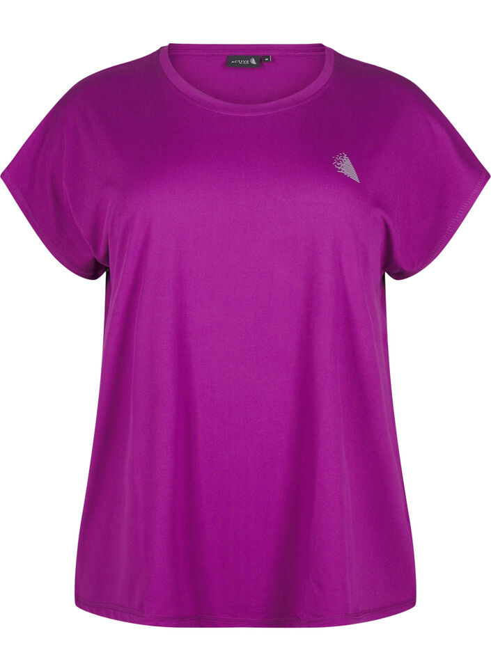 Ensfarvet trænings t-shirt, Lilla, Packshot image number 0
