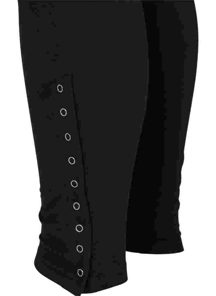 Viskose leggings med trykknapper, Black, Packshot image number 3