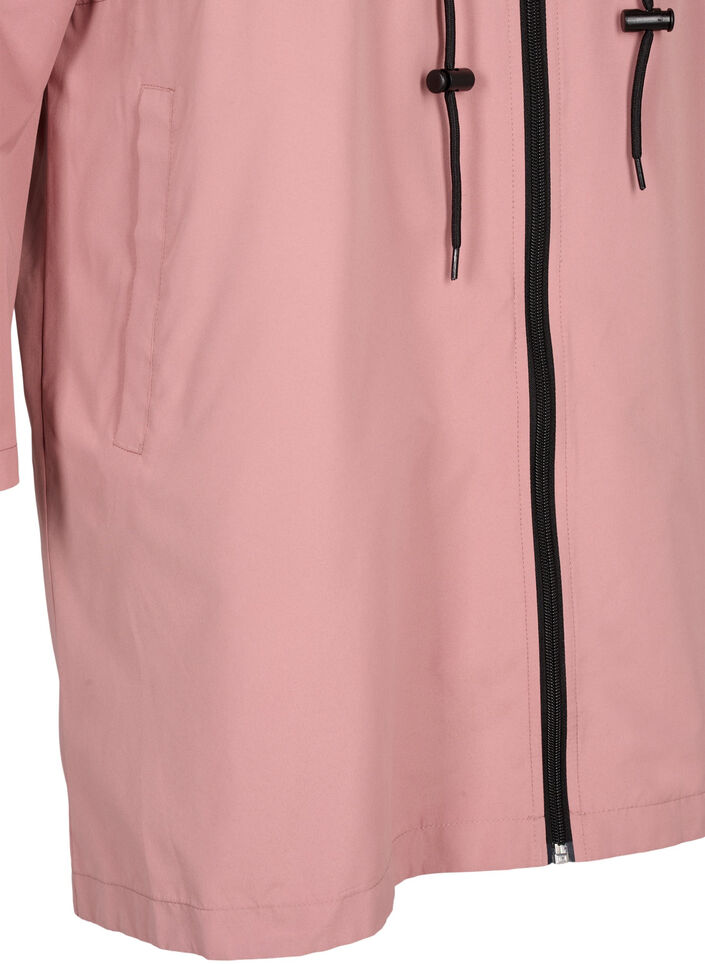 FLASH - Vandafvisende parka med hætte, Ash Rose, Packshot image number 3