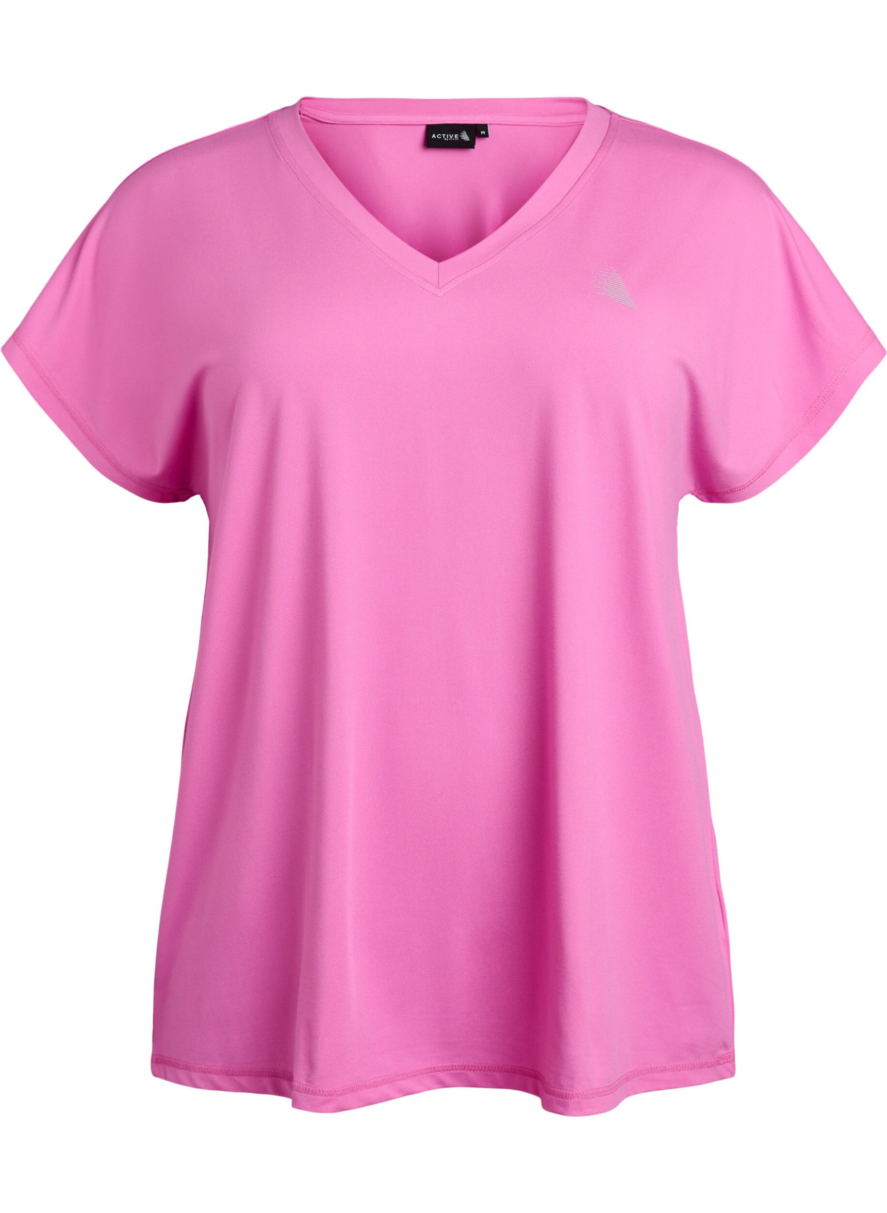 ZizziL&oslash;s tr&aelig;nings t-shirt med v-hals, Lyser&oslash;d, Packshot image number 0