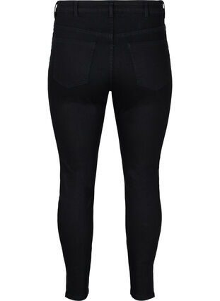 Cropped Amy jeans med slids, Black, Packshot image number 1