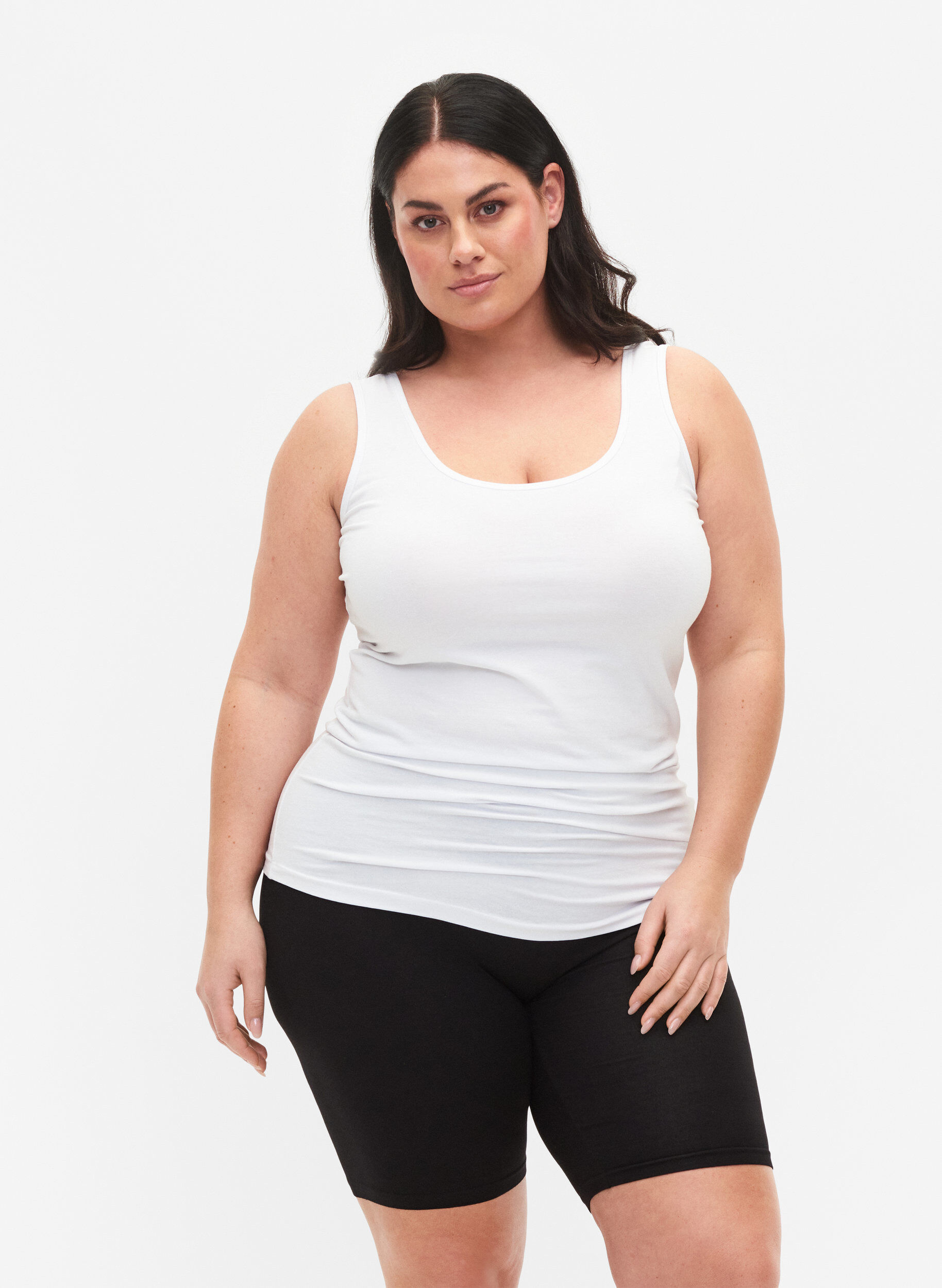 2-pak cykelshorts i viskose, Sort, Model