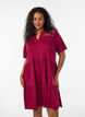 Jerseykjole med blondedetaljer og lagdelt sk&oslash;rt, R&oslash;d, Model image number 0