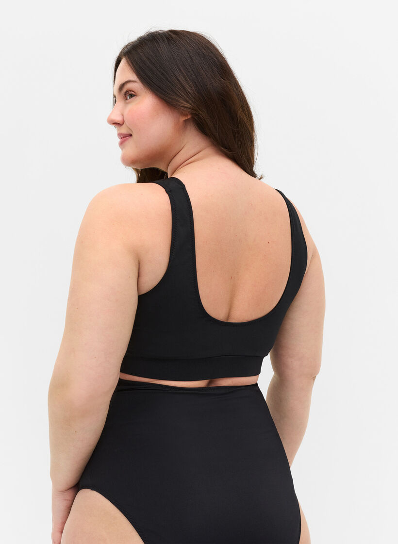 Bikini top med rund halsudsk&aelig;ring, Black, Model image number 1