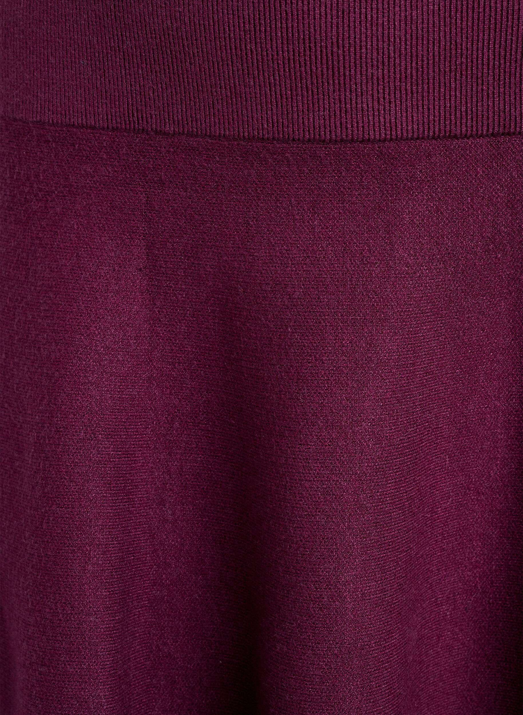 ZizziKort striknederdel med A-facon, M&oslash;rk Bordeaux, Packshot image number 2