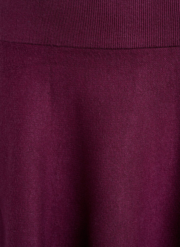 Kort striknederdel med A-facon, M&oslash;rk Bordeaux, Packshot image number 2