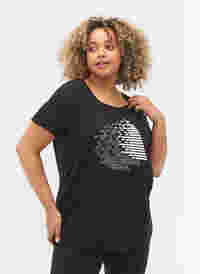 Trænings t-shirt med print, Black w. White, Model