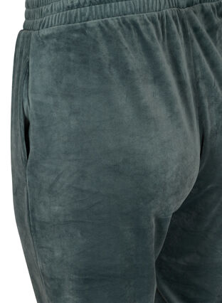 Løse bukser i velour, Balsam Green, Packshot image number 3