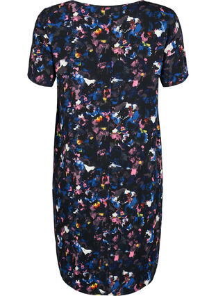 Printet kjole med korte ærmer, Graphical Ditzy, Packshot image number 1